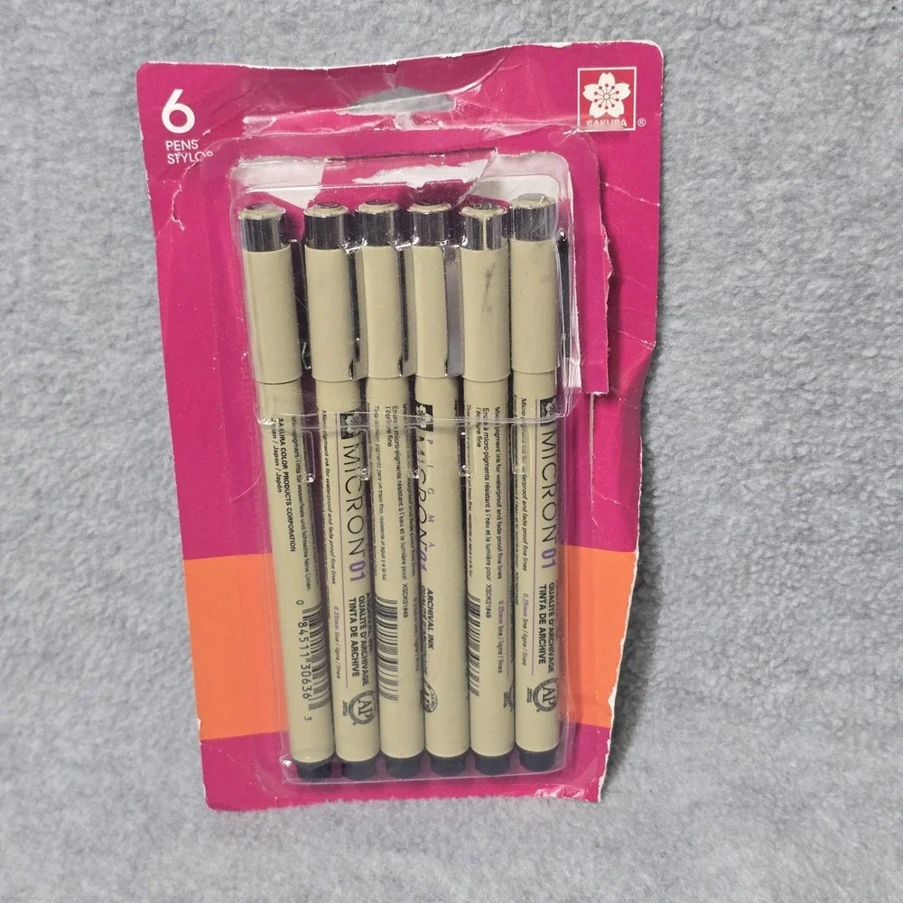 Sakura Pigma Micron Black Fineliner Pen Lot 3 Sets 8 6 4 Japan Archival
